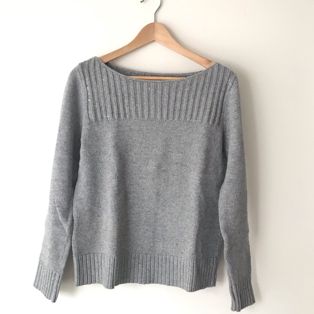 Loft | grey sequinned sweater